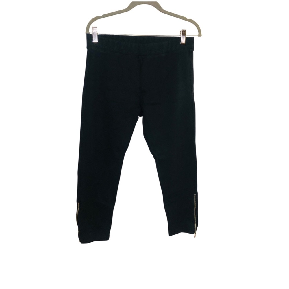 Women’s Gap Black Thick Ponti Stretch Pants /
Leggings with Silver Ankle Zippers